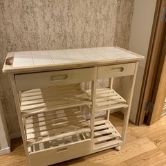 キッチンカウンター　レンジ台　キッチンワゴン　 タイルbcoma...