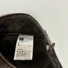 【売れました】　GU ジーユー バレルレッグジーンズ L ブラウンの画像