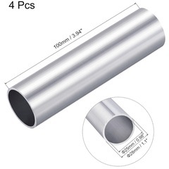 ❤️新品❤️【4個】丸管 アルミニウム パイプチューブ 内径25mm 長さ100mmの画像