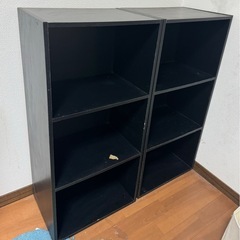 カラーボックス 3段  2個セット ブラックの画像