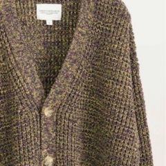 アーバンリサーチ／3Gメランジワッフルカーディガン　L パープルの画像