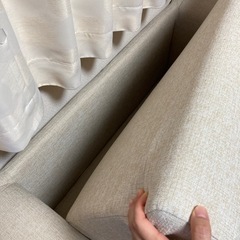 《美品》布張りソファーベッド2人掛けの画像