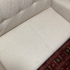 《美品》布張りソファーベッド2人掛けの画像