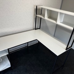 【中古美品】(※値下げ不可)アイリスプラザ L字デスク(ホワイト) 中古オフィスL字デスクの販売