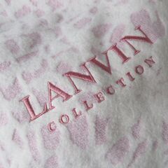 LANVIN ランバン　高級毛布　ブランドロゴ刺繍入り　シングルサイズ