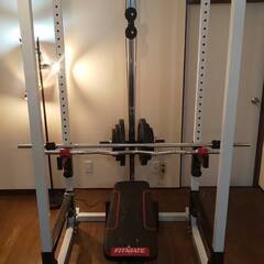 【今日からすぐ筋トレ出来るパワーラック及び備品類フルセット売りま...