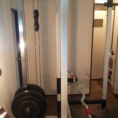 【今日からすぐ筋トレ出来るパワーラック及び備品類フルセット売ります！現金引換え】の画像