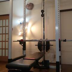 【今日からすぐ筋トレ出来るパワーラック及び備品類フルセット売ります！現金引換え】の画像