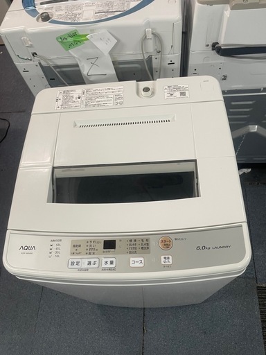 北九州市内配送無料　保証付き 2020年製 AQW-S60H-W 全自動洗濯機 ホワイト [洗濯6.0kg /乾燥機能無 /上開き