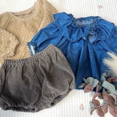 【受付終了】女の子服セット、ベビーポンチョ 