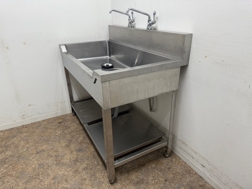 ステンレス　業務用　1層シンク流し台　蛇口付き　厨房　飲食店　W１１００ｘD６００ｘH８００ｍｍ