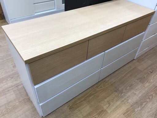 ★ジモティ割あり★  チェスト ナチュラル H58×W117×D40 クリーニング済み KJ6860