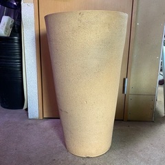 鉢カバー　陶器鉢　茶色　背高い