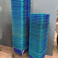 買い物カゴ 青