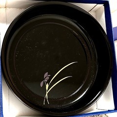 【価格等応相談】会津漆器　三代目惣兵衛　紫らん　菓子盆