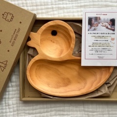 新品未使用 PETITS ET MAMAN 子供用 木製 アヒルトレイ 離乳食の画像