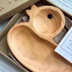 新品未使用 PETITS ET MAMAN 子供用 木製 アヒルトレイ 離乳食の画像