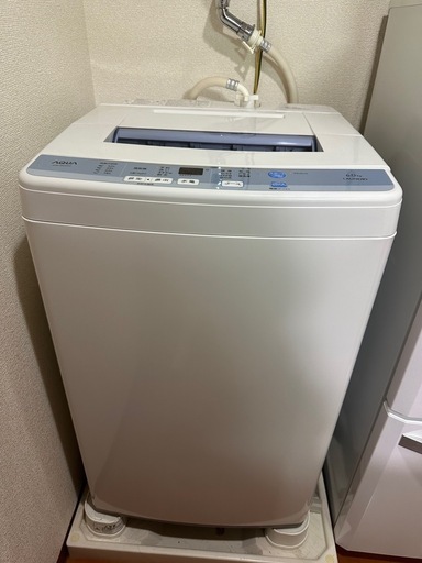【取引済】11月中　取りに来てくださる方限定　AQUA6㌔　全自動洗濯機　3年 屋内使用