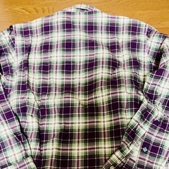 Gleem 長袖シャツ 紫と緑のチェック柄の画像