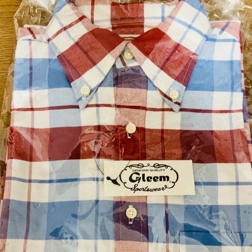 ☆新品　Gleem チェックシャツ サイズ38 レッド