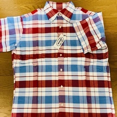 ☆新品　Gleem チェックシャツ サイズ38 レッドの画像