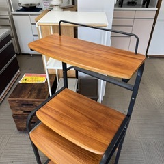 【美品‼️】便利♪ 60cm幅パソコンデスク キャスター付き パソコンラック 木目調ブラウン♪の画像