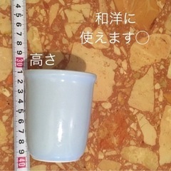 【無料】美品 湯飲み茶碗 花瓶 ペン立て ブラシ立て 淡い青磁色の画像