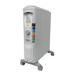 24Y773 ジ7 【美品】 DeLonghi デロンギ ベルカルド オイルヒーター RHJ75V0915-GY リモコン付 10～13畳 9枚フィン