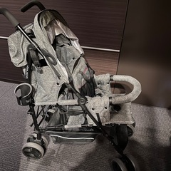 日本育児 キンダーワゴンDUOシティHOP グレーデニム 2人乗...