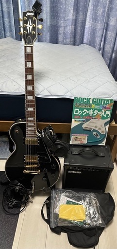 初心者ギターセット(ギター、アンプ、スタンド、教本、ヘッドホン)