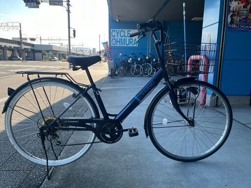 【完売御礼】【大人用】整備済 サイキング 27型外装6段ギア 中古自転車 婦人車 紺色 <自転車のオオムラ 静岡店>