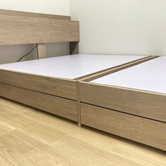 受け渡し者決定致しました。セミダブル ベッドフレームのみ コンセント 引出し付き 11/17まで　の画像
