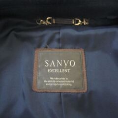 SANYO サンヨー ステンカラーコート　濃紺　カシミヤの画像