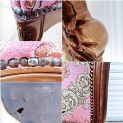 ③アンティーク調　ダイニングチェア　猫脚　木製　重厚感　クラシック レリーフ ロココ様式 サロンチェア　インテリア おしゃれ　レトロの画像