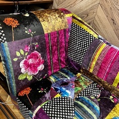 2人掛けソファ　パッチワークソファの画像