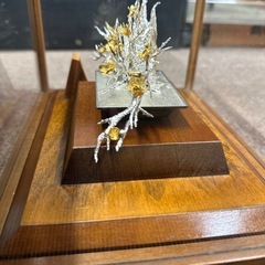 純銀製　盆栽　梅　光則作　木造ケース付き
の画像
