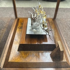 純銀製　盆栽　梅　光則作　木造ケース付き
の画像