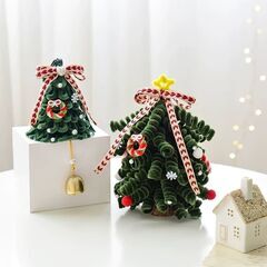 ➁新品【クリスマスツリー緑】サイズ19cm×14cm×14cm　ちゃっちゃくてかわいい★の画像