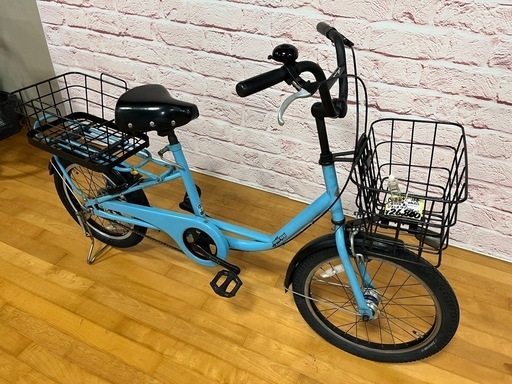 【大人用】整備済中古自転車 ブリヂストン ジョシスワゴン 20/18型 たくさん荷物が積める 水色 <自転車のオオムラ 静岡店>