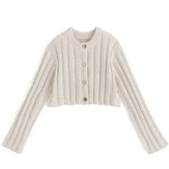 【美品】GRL スパンコールワイドリブニットカーディガン