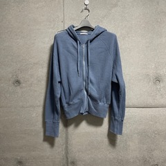 ベイフロー　BAYFLOW ワッフル生地　パーカー　くすみブルー...