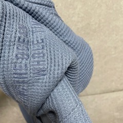 ベイフロー　BAYFLOW ワッフル生地　パーカー　くすみブルー　新品未使用の画像