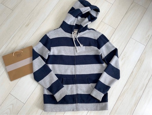 【OCEANS掲載】ロンハーマン RHC “ オトコの定番 ” ワイドボーダー柄 スウェットパーカー S 日本製 RonHerman California