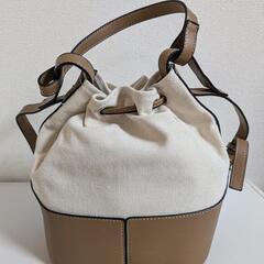 ★新品未使用★[haroi]ショルダーバッグ ドローストリングバッグ 巾着バッグ 2way 斜め掛け キャメルの画像