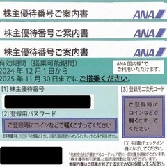 ANA 株主優待券 ３枚 有効期限 2025年11月30日 全日空