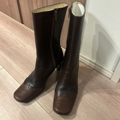 ショートブーツ 23.5cm ダークブラウン
