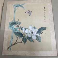 中国絵画　肉筆　花蝶
