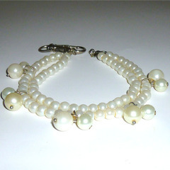 【送料無料】 パール スマホ ストラップ 2リング & ツイン ナスカンの画像