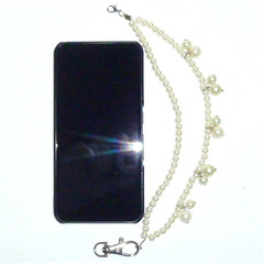 【送料無料】 パール スマホ ストラップ 2リング & ツイン ナスカンの画像