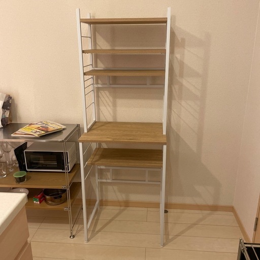 （成約済み）リーテンスタッド (LITENStaD) レンジ台 オープンラック 可動棚 5段 幅61cm ナチュラル色 00-100003